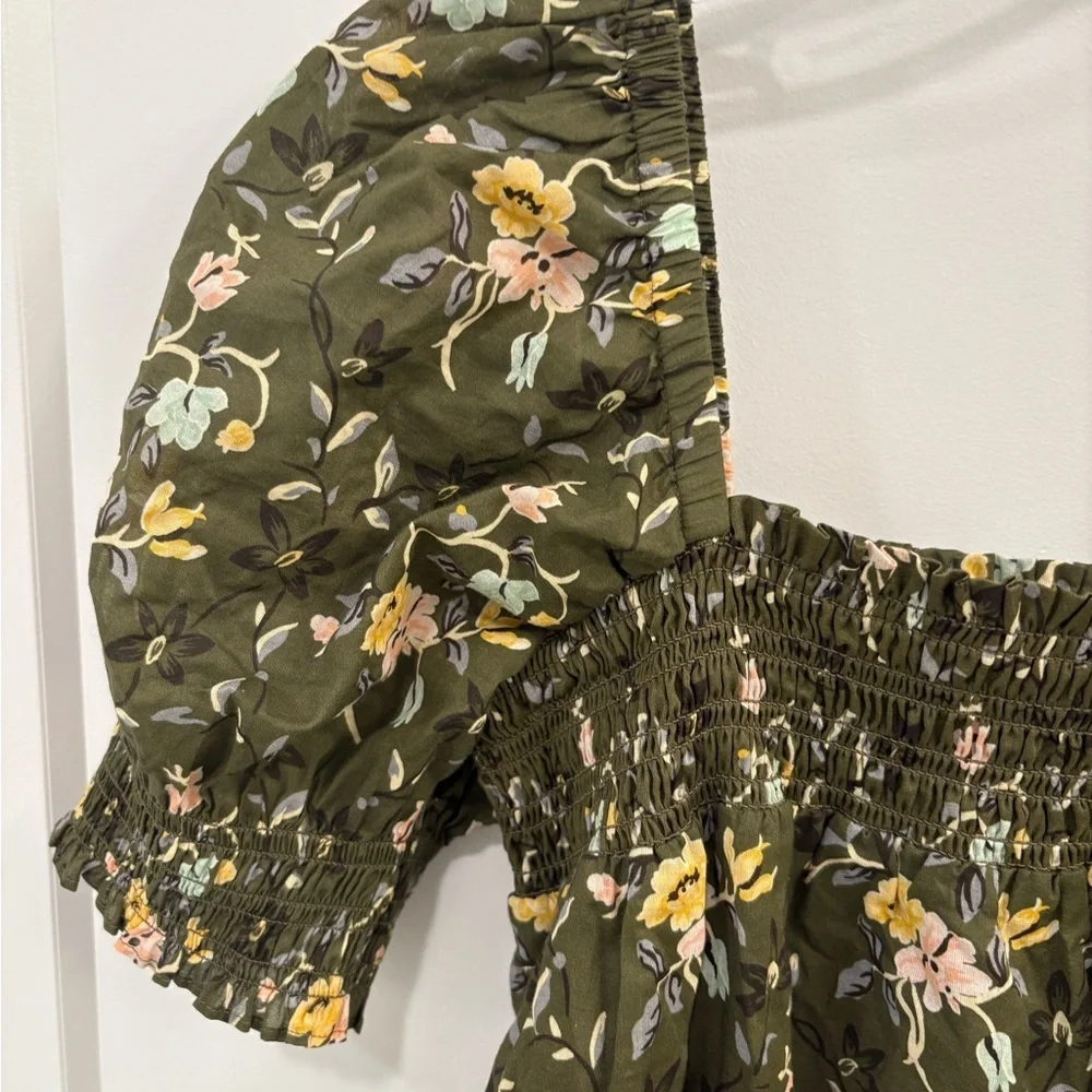 Tory Burch Smocked Floral Mini Dress Size Medium - Picture 7 of 15